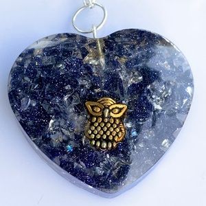 Heart Shaped Sandstone & Spinel Orgone Pendant